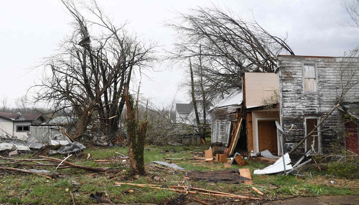 Debris and wreckage are seen in Glenallen, Missouri, as a result of a tornado. — AFP/File