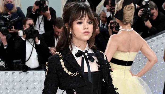 Jenna Ortega debuts 2023 Met Gala in a Wednesday-inspired outfit