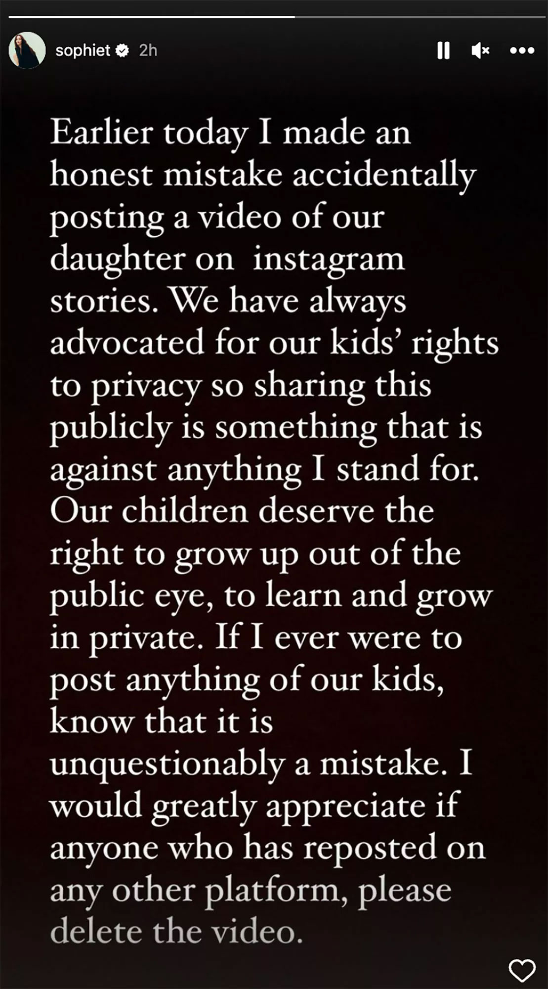 Sophie Turner’s honest confession over posting daughter’s photo on Instagram