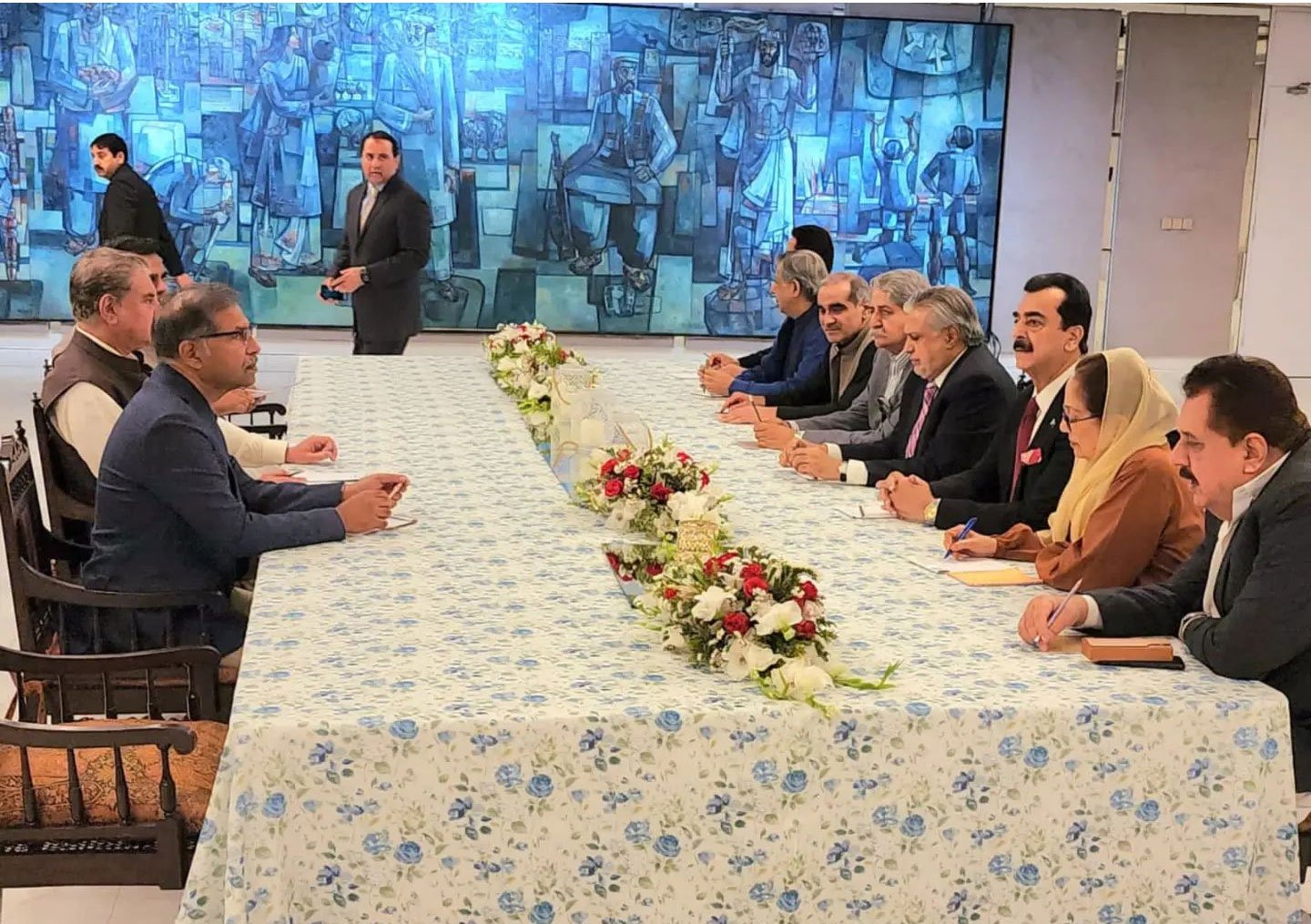 PTI and PDM-led government negotiating teams are holding third round of talks at Parliament House in Islamabad on Tuesday, May2— Facebook/Shah Mahmood Qureshi