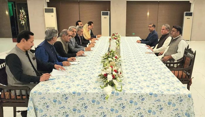 PTI and PDM-led government negotiating teams will hold the third round of talks at the parliament building in Islamabad on Tuesday, May 2, 2023.  — Facebook/@Shah Mahmood Qureshi