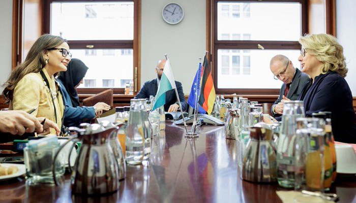 Climate Change Minister Sherry Rehman meets German Minister Svenja Schulze in Berlin, Germany. — APP