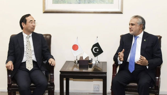 Ambassador of Japan Mitsuhiro Wada meets Finance Minister Senator Ishaq Dar on May 4, 2023 in Islamabad. — Twitter/@FinMinistryPak
