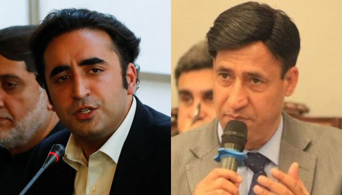 Foreign Minister Bilawal Bhutto-Zardari (left) andHurriyat leader Abdul Hameed Lone. — Reuters/Twitter/File