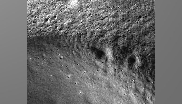 This picture released on April 28, 2023, shows the lunar surface. — Nasa