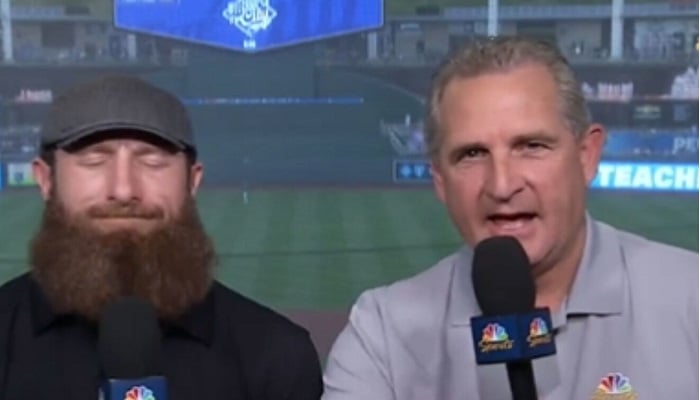 Dallas Braden (left) and Glen Kuiper (right). — Screengrab from NBC Sports/Youtube