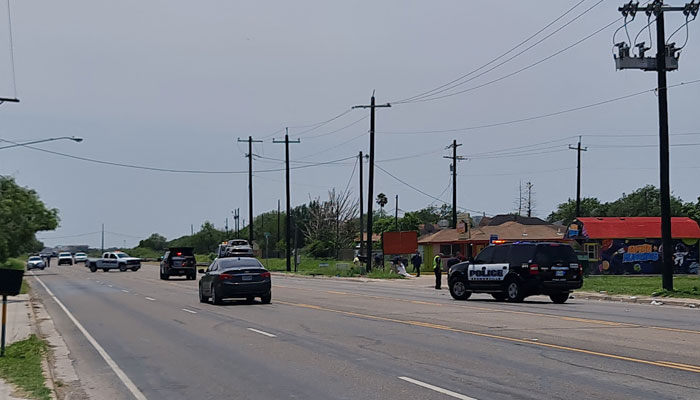 Police work at the scene after a driver crashed into several people in Brownsville, Texas, on May 7, 2023. — AFP