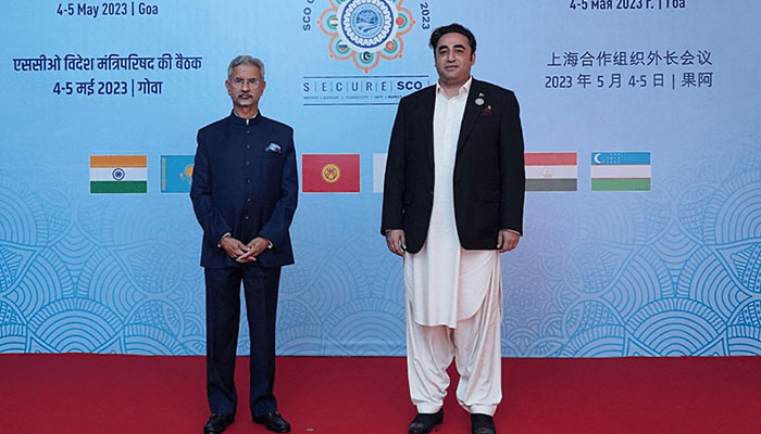 Foreign Minister Bilawal Bhutto-Zardari in Goa, India, to attend the SCO Council of Foreign Ministers meeting on May 05, 2023. — Reuters