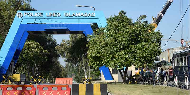 A view of the main entrance of Police Lines, where Pakistans former Prime Minister Imran Khan is being kept after his arrest, in Islamabad, Pakistan May 10, 2023. — Reuters