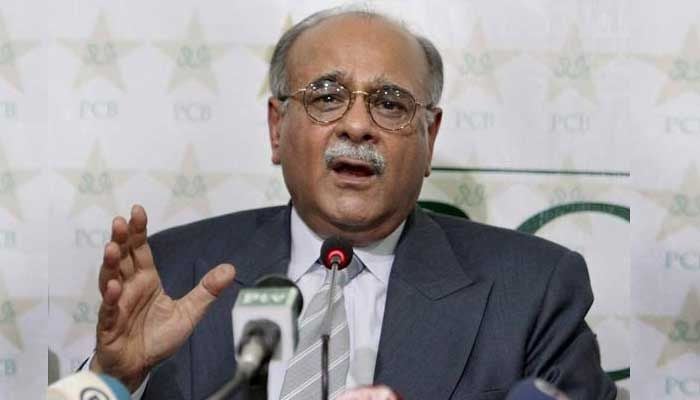 Chairman of Pakistan Cricket Boards (PCB) Management Committee Najam Sethi addresses a press conference. — PCB/File
