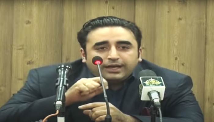 Screengrab of FM Bilawal address a press conference on May 11, 2023. — YouTube/PTV News