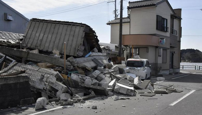 A damaged building following a strong earthquake is pictured in Soma, Fukushima prefecture, Japan. — Reuters/File