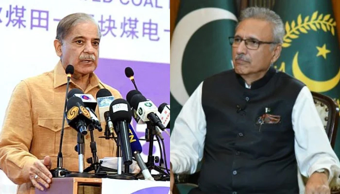 Prime Minister Shehbaz Sharif (left) and President Arif Alvi.  — APP/File