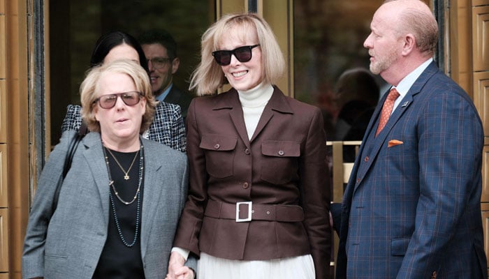 Writer E. Jean Carroll leaves a Manhattan courthouse on May 09, 2023, in New York City. — AFP