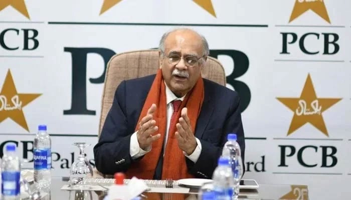 Pakistan Cricket Board (PCB) Management Committee Chairman Najam Sethi speaks during a press conference — PCB/File