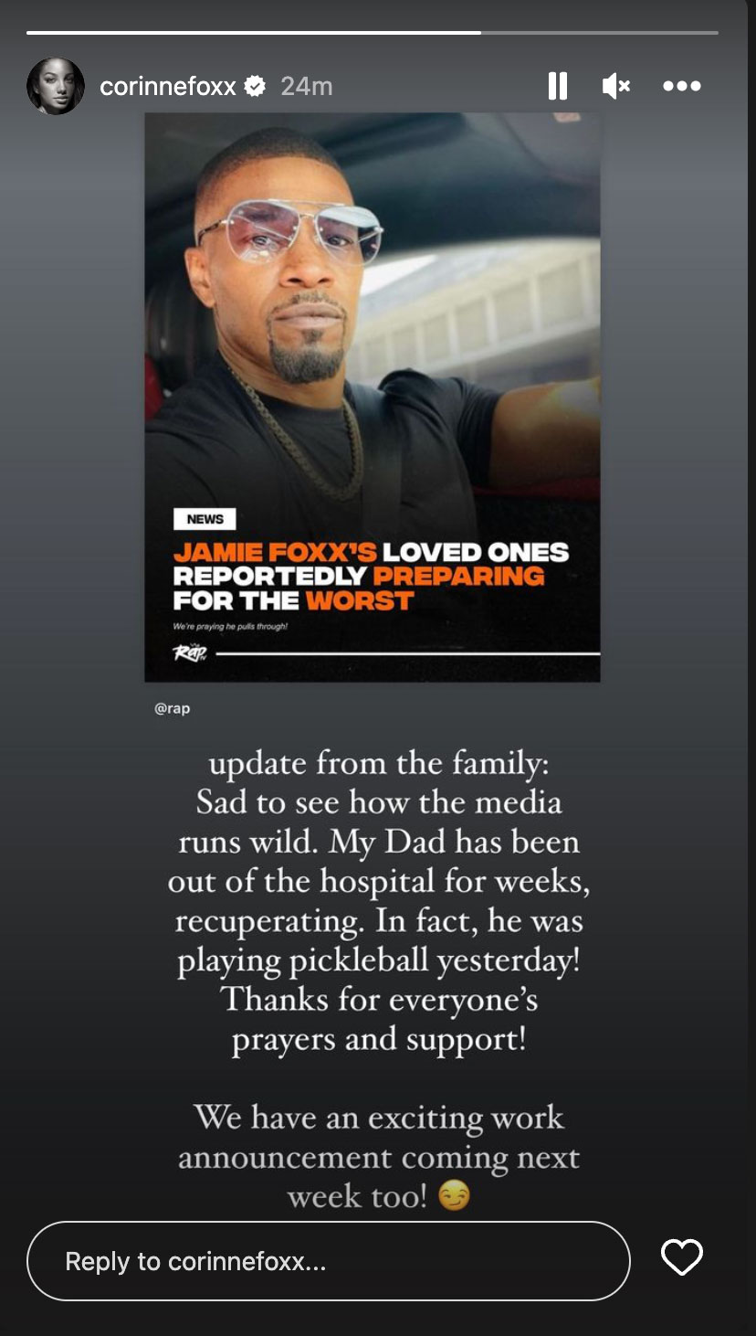 Jamie Foxx is ‘out of the hospital for weeks’ and ‘recuperating’