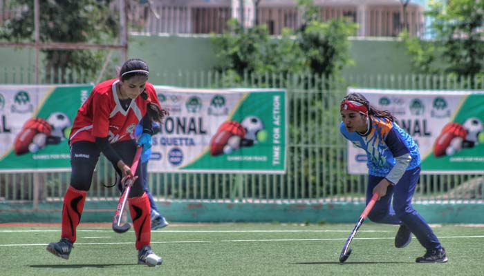Hockey players in action during the National Games — Facebook/MehakShahid