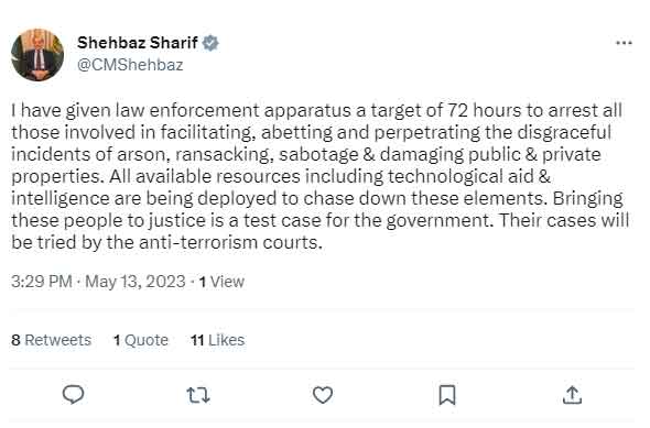 Image of PM Shehbaz Sharif s tweet.