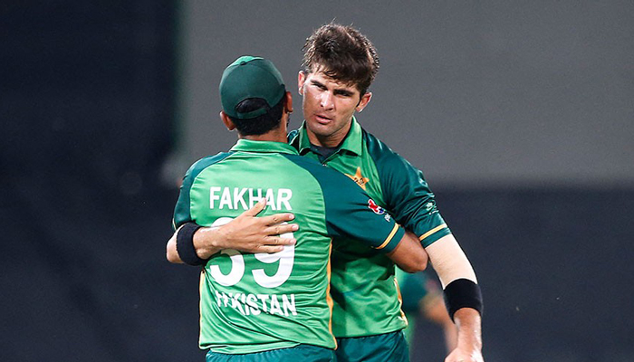 Pakistan team players Fakhar Zaman and Shaheen Afridi. — AFP/File