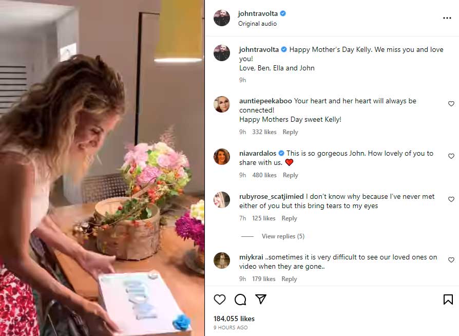 John Travolta pays tribute to late wife on Mothers Day
