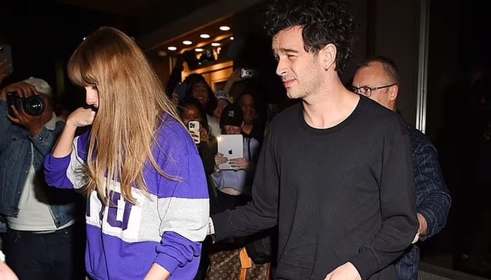 Taylor Swift is all smiles as she recording studio with rumored beau Matt Healy