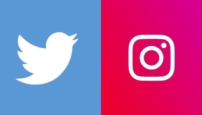 The logos of Twitter (left) and Instagram. — Twitter/File