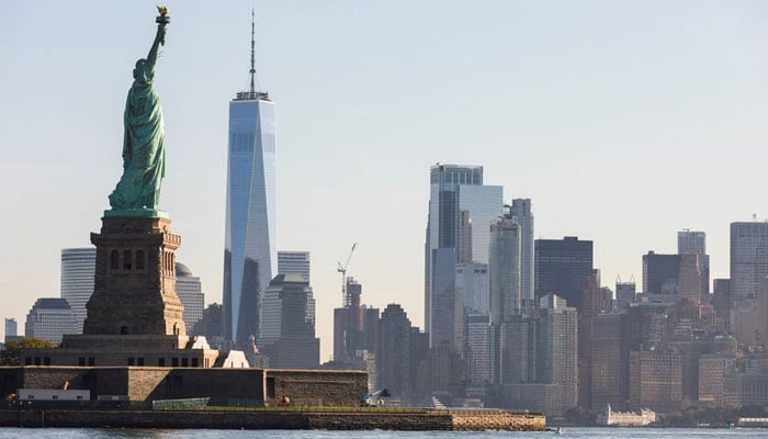 The Statue of Liberty and the skyline of Manhattan are seen in the picture of New York City, New York, US. — Reuters/File