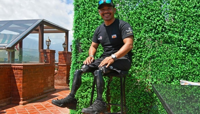 In this file photo taken on April 3, 2023, Gurkha veteran Hari Budha Magar poses for a photo in Kathmandu. — AFP/File