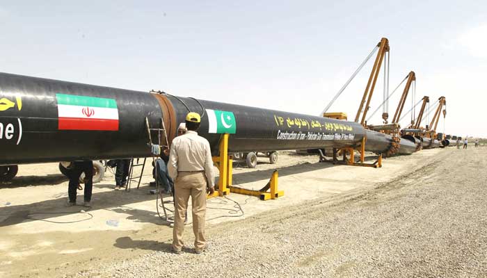 An image from the groundbreaking ceremony to mark the inauguration of the Pakistan-Iran gas pipeline project in 2013. — AFP/File