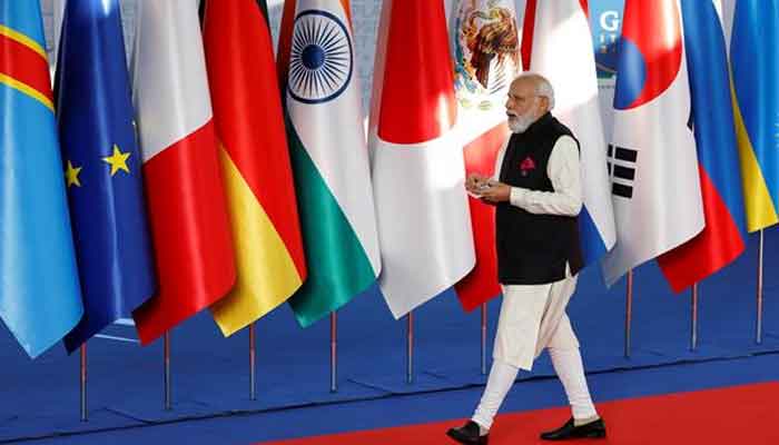 Indian PM Narendra Modu arrives for the G20 leaders summit in Rome, Italy October 30, 2021. — Reuters