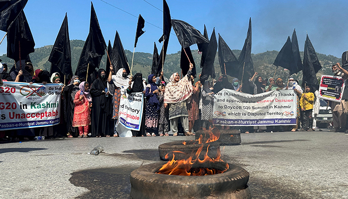 Ratusan unjuk rasa di Azad Kashmir menentang India G20 bertemu di IIOJK