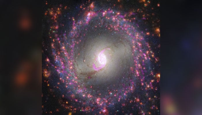 Spiral galaxy NGC 3351 combines observations from several observatories to reveal details about its stars and gas. — Nasa/File