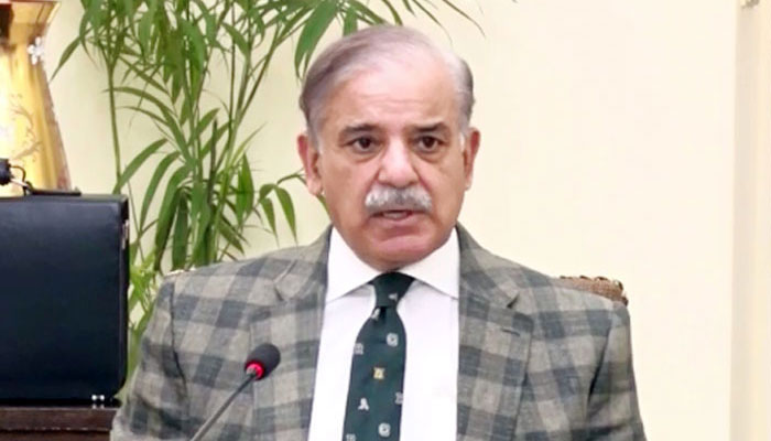 Prime Minister Shehbaz Sharif chairs a meeting on April 19, 2023. — Radio Pakistan.