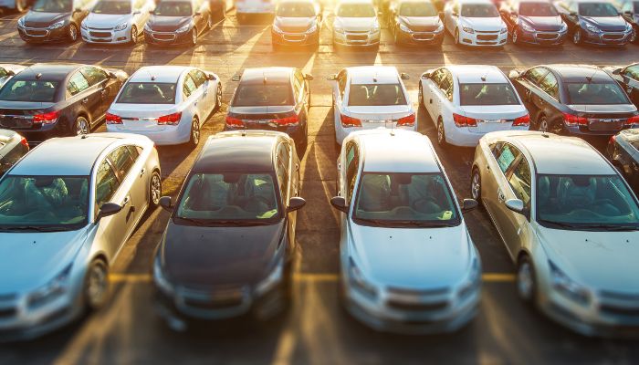 An undated image of new cars parked at a ground. — Canva