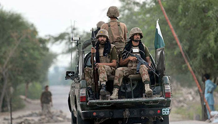 Pakistan Army soldiers in a military vehicle. — Radio Pakistan/File