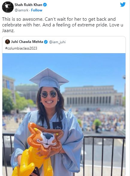 Juhi Chawla feels proud as daughter graduates from Columbia University