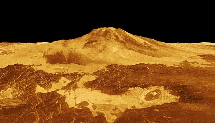 This computer-generated 3D model of Venus surface shows the summit of Maat Mons, the volcano that is exhibiting signs of activity. — Nasa/File