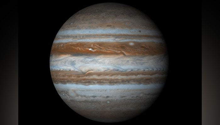 Displayed as a proper sphere, Jupiter shines like a jewel in the night, a giant pillar of colour and power that towers above everything in the solar system besides the sun itself. — Nasa/File