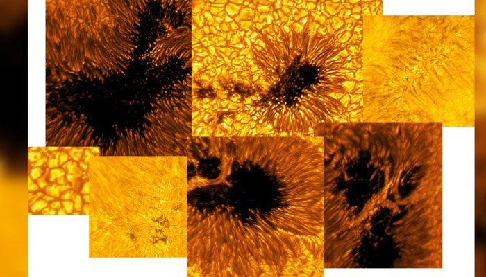 A mosaic of new and unprecedented solar images was captured by the Inouye Solar Telescope during its first year of operations.—NSF/AURA/NSO