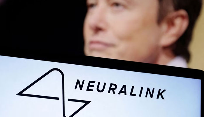 The Neuralink logo and Elon Musk photo are seen in this illustration. — Reuters/File