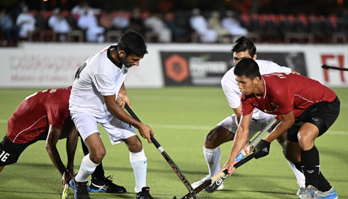 Players photographed during a match against Thailand in Salalah, Oman on Match 24, 2023. — Twitter/asia_hockey