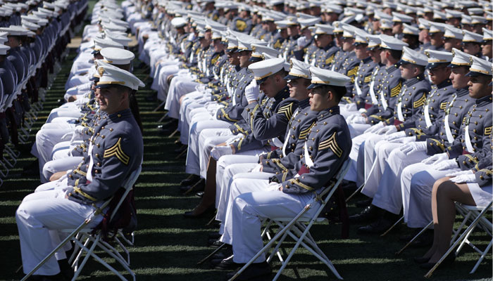 Class of 2023 cadets arrive for their graduation at the US Military Academy West Point, on May 27, 2023, in West Point, New York. — AFP