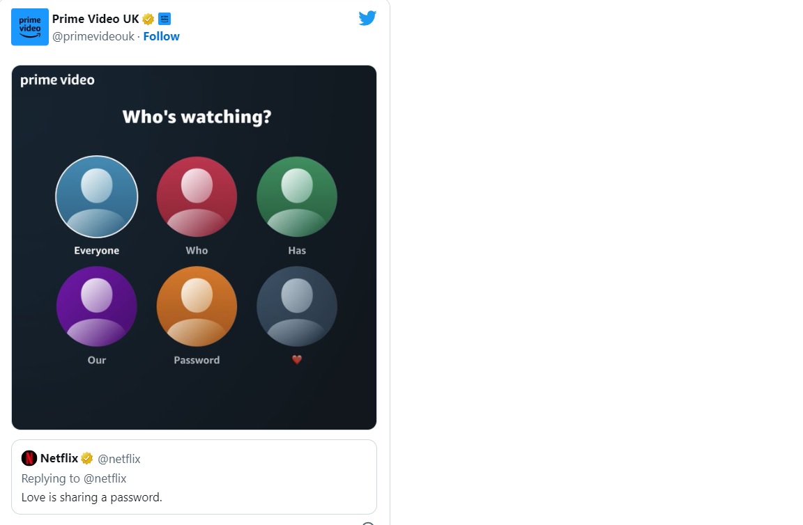 Amazon Prime Video takes a dig at Netflixs password-sharing crackdown