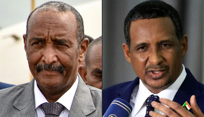 Sudans army chief, Lieutenant-General Abdel Fattah al-Burhan (L), and Mohamed Hamdan Daglo (R), commander of RSF. — AFP/File