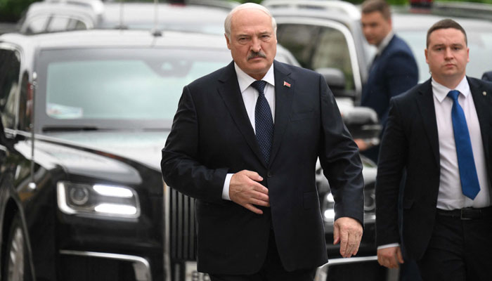 Belarus President Alexander Lukashenko arrives for a meeting of the Supreme Eurasian Economic Council at the Kremlin in Moscow on May 25, 2023. — AFP