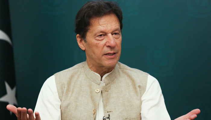 PTI Chairman Imran Khan speaks during an interview with Reuters in Islamabad, Pakistan June 4, 2021. — Reuters