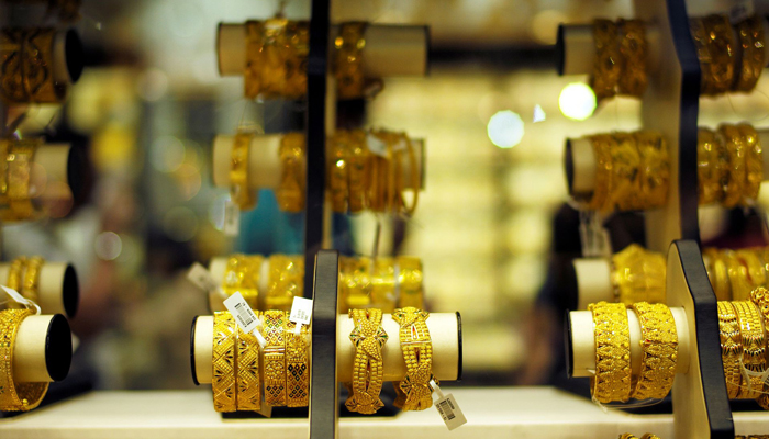 Gold bangles are displayed at a gold shop in Gold Souq in Dubai, United Arab Emirates, December 30, 2018. — Reuters