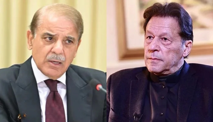 A collage of Prime Minister Shehbaz Sharif (left) and PTI Chairman Imran Khan. — PID/Instagram/imrankhan.pti