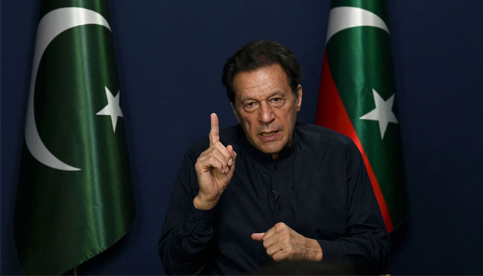 Former prime minister Imran Khan gestures as he speaks during an interview . — AFP/File