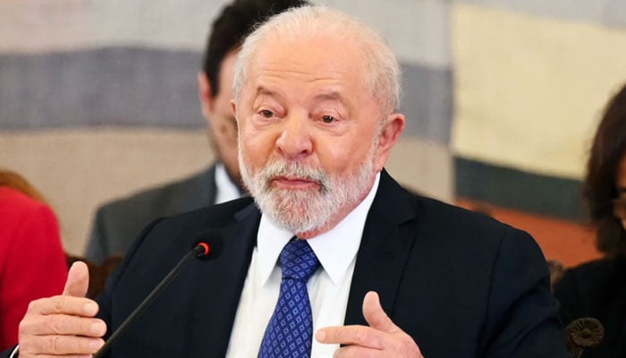 Brazilian President Luiz Inácio Lula da Silva speaks during a meeting with fellow South American leaders at the Itamaraty palace in Brasilia on May 30, 2023.—AFP